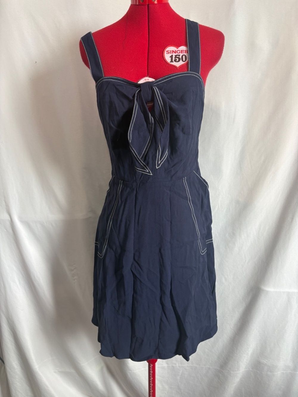 a new day Navy Tie-Front Midi Dress